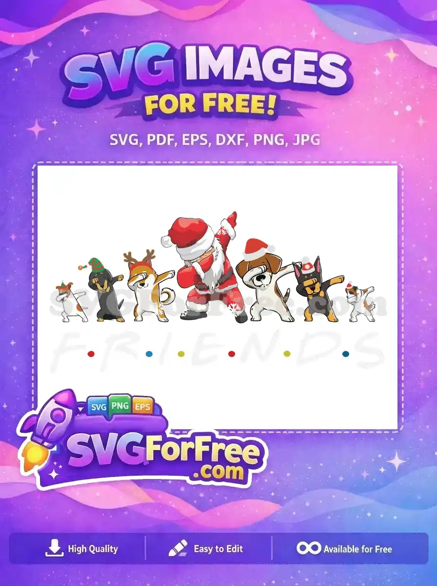 Free Dabbing Dogs Santa Free Christmas Friends Free SVG