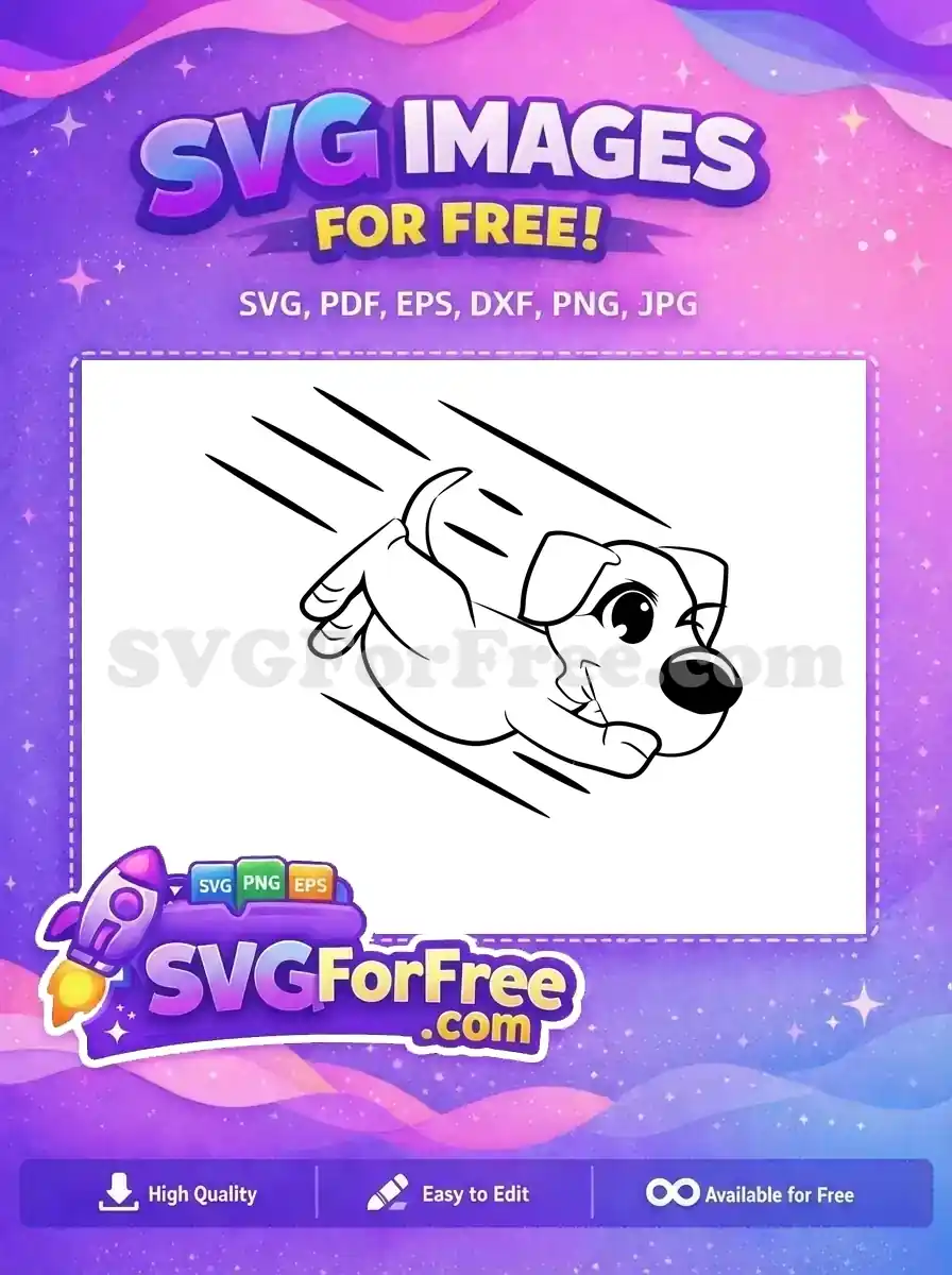 Free Running Puppy Dog Free Cute Pet Zoomies Free SVG