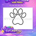 Free Black Outline Paw Free Cute Pet Breed Free SVG - Instant Download