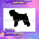 Free Shaggy Black Silhouette Free Standard Schnauzer Breed Pet Art Free SVG - Instant Download