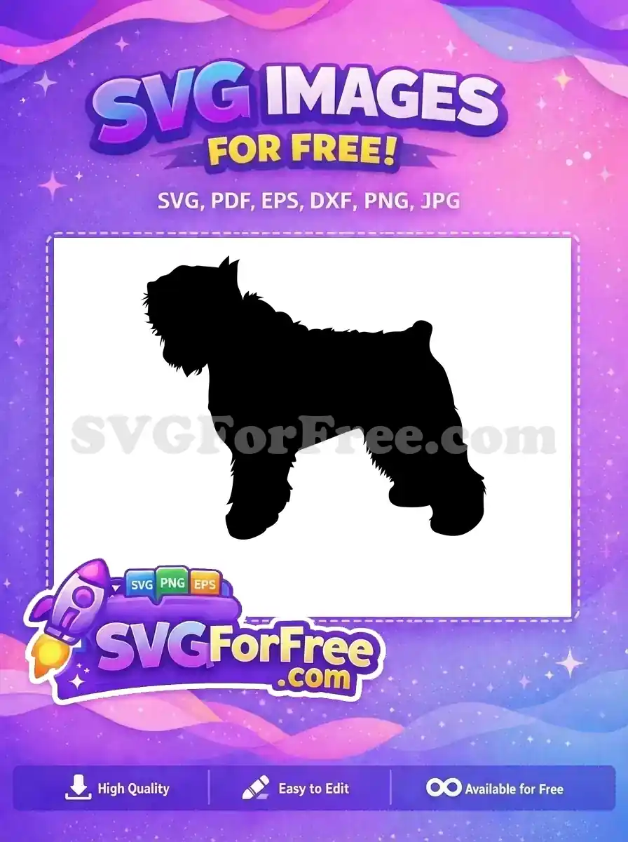 Free Shaggy Black Silhouette Free Standard Schnauzer Breed Pet Art Free SVG