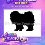 Free Fluffy Black Free Dog Silhouette Breed Free SVG - Instant Download