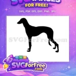 Free Black Greyhound Free Slender Silhouette Canine Design Free SVG - Instant Download