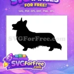 Free Cute Corgi Puppy Free Black Silhouette Dog Breed Art Free SVG - Instant Download