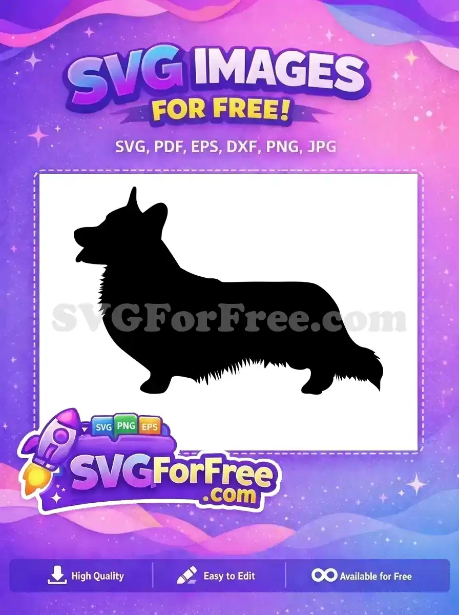 Free Cute Corgi Puppy Free Black Silhouette Dog Breed Art Free SVG