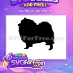Free Fluffy Black Dog Free Standing Silhouette Breed Free SVG - Instant Download