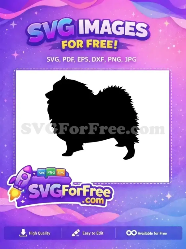 Free Fluffy Black Dog Free Standing Silhouette Breed Free SVG Free Fluffy Black Dog Free Standing Silhouette Breed Free SVG