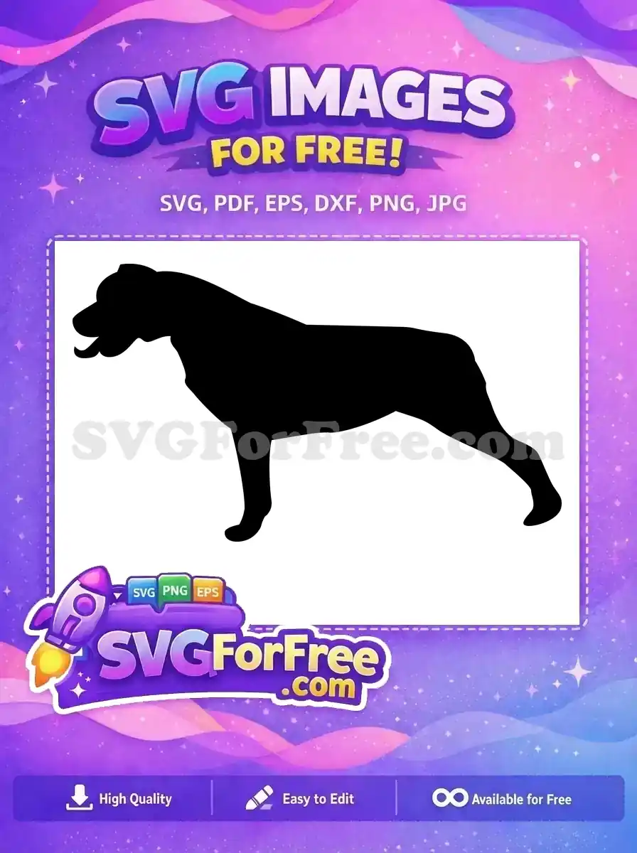 Free Rottweiler Silhouette Free Black Color Dog Breed Free SVG