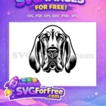 Free Bloodhound Free Droopy Ears Dog Head Free SVG - Instant Download