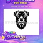 Free Shaggy Schnauzer Dog Free Black White Silhouette Pet Lover Free SVG - Instant Download