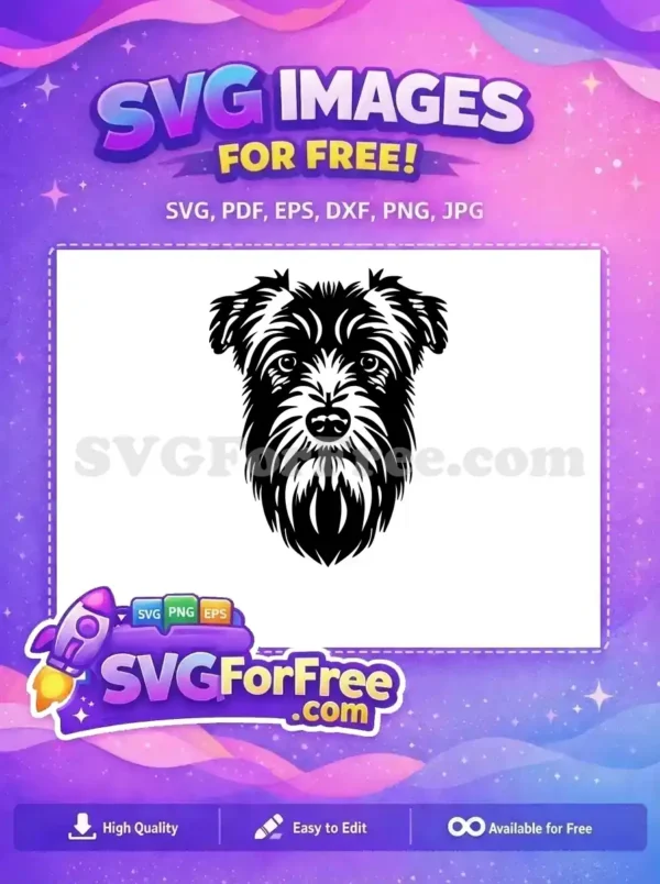 Free Shaggy Schnauzer Dog Free Black White Silhouette Pet Lover Free SVG