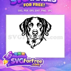 Free Black White Outline Free Calm Dog Face Dog Heads Vector Free SVG