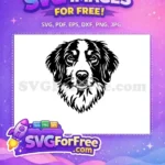 Free Monochrome Dog Free Loyal Face Canine Vector Design Free SVG - Instant Download