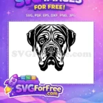 Free Black Mastiff Free Wrinkled Head Dog Vector Free SVG - Instant Download