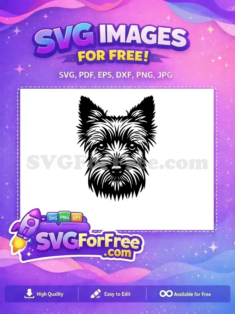 Free Terrier Dog Free Black Vector Outline Heads Free SVG