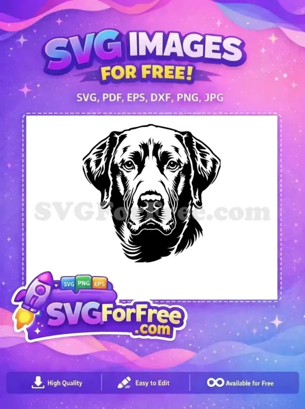 Free Black Labrador Free Expressive Head Pet Art Free SVG Free Black Labrador Free Expressive Head Pet Art Free SVG