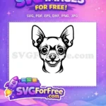 Free Cute Chihuahua Free Vector Art Dog Head Free SVG - Instant Download