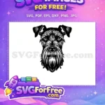 Free Black and White Schnauzer Free Detailed Vector Dog Heads Vector Free SVG - Instant Download