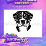 Free Puppy Dog Head Free Cute Animal Portrait Free SVG - Instant Download