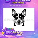 Free Attentive Upright Ears Free Monochrome Canine Face Dog Heads Vector Free SVG - Instant Download