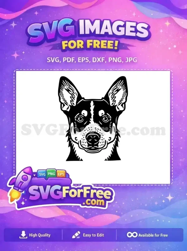 Free Attentive Upright Ears Free Monochrome Canine Face Dog Heads Vector Free SVG