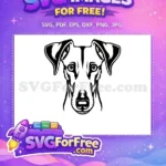 Free Black Outline Free Elegant Dog Head Greyhound Vector Art Free SVG - Instant Download