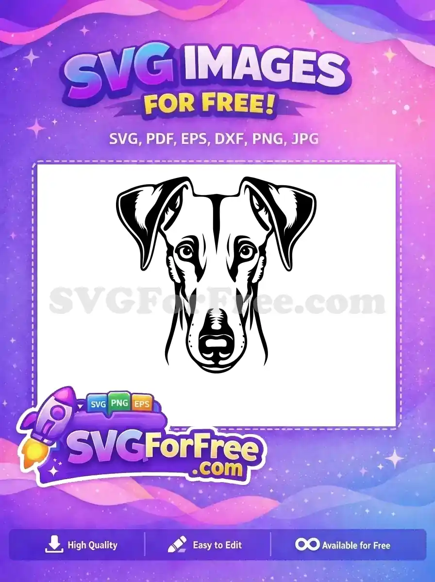 Free Black Outline Free Elegant Dog Head Greyhound Vector Art Free SVG