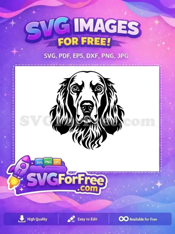 Free Dog Head Free Black White Vector Design Free SVG