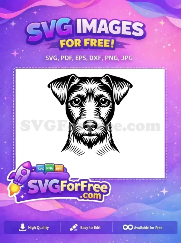 Free Cute Black Terrier Free Loyal Dog Head Vector Art Free SVG