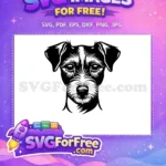 Free Black White Terrier Free Dog Head Outline Vector Art Free SVG - Instant Download
