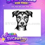 Free Wiry Terrier Free Alert Dog Head Pet Portrait Free SVG - Instant Download