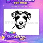 Free Shaggy Terrier Free Black White Dog Heads Free SVG - Instant Download
