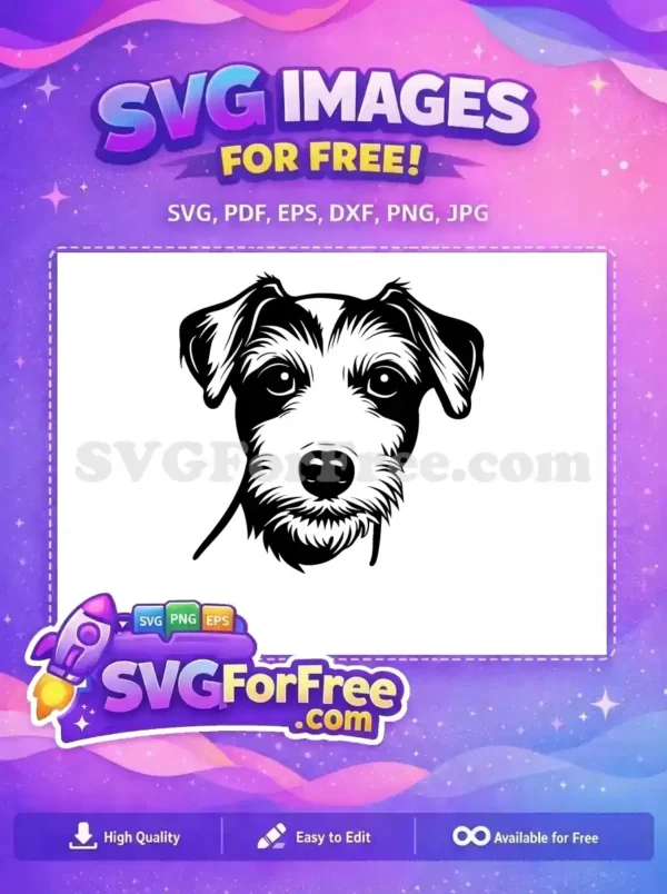 Free Shaggy Terrier Free Black White Dog Heads Free SVG