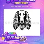 Free Elegant Black White Free Afghan Hound Detailed Vector Free SVG - Instant Download
