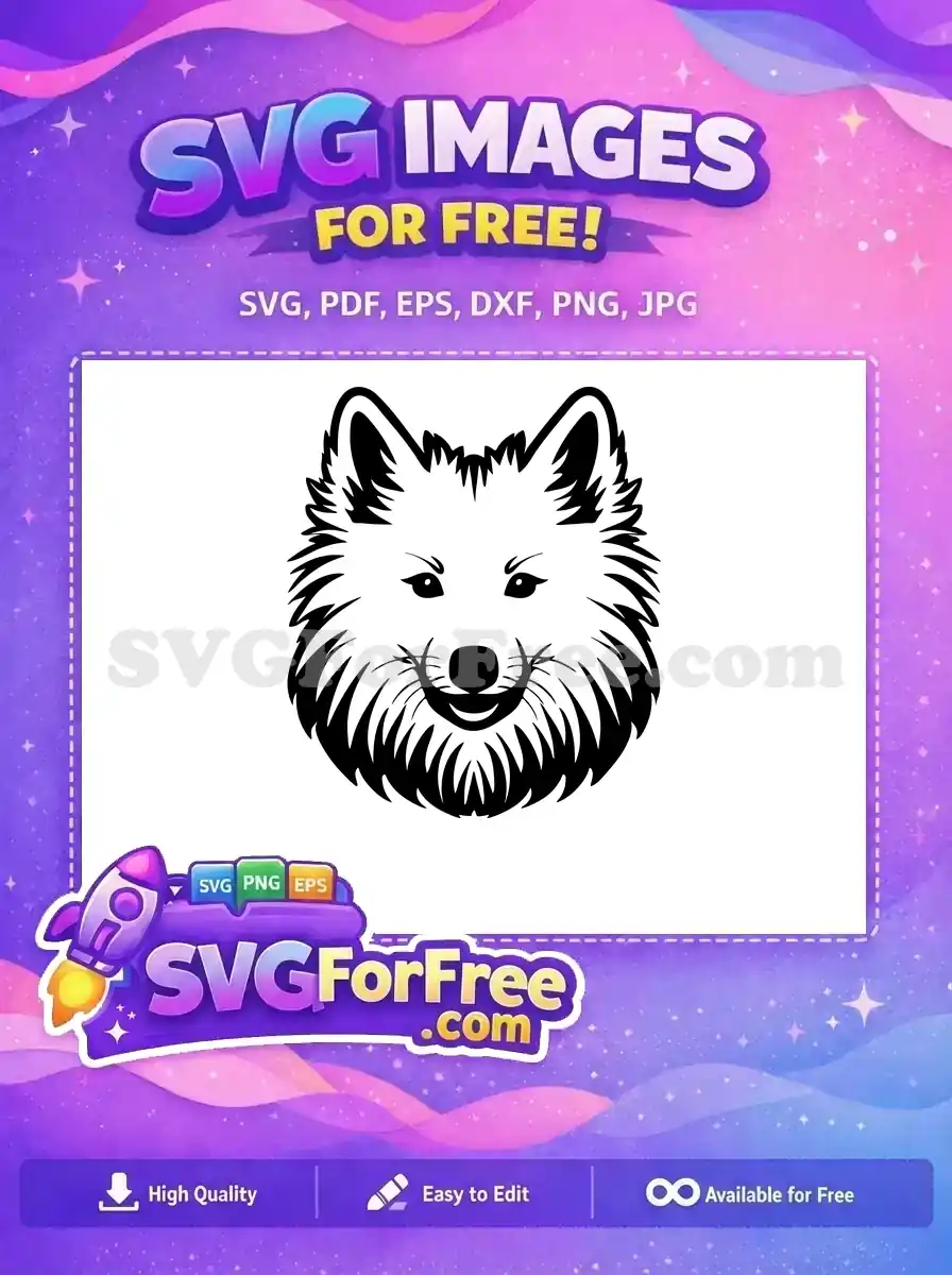 Free Happy Free Fluffy Dog Heads Vector Free SVG 2
