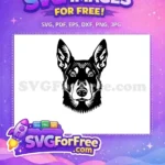 Free Black White Dog Free Pointed Ears Dog Heads Vector Free SVG - Instant Download