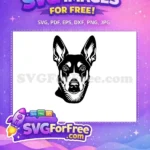 Free Black White Dog Free Pointy Ears Heads Free SVG - Instant Download