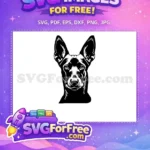 Free Black White Free Alert Dog Heads Vector Free SVG - Instant Download