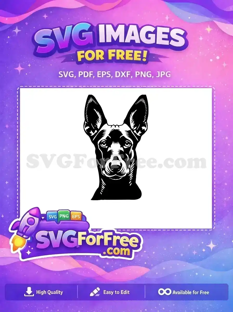 Free Black White Free Alert Dog Heads Vector Free SVG