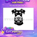Free Black Schnauzer Free Detailed Dog Head Vector Art Free SVG - Instant Download