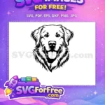 Free Happy Golden Retriever Free Smiling Expression Dog Heads Vector Free SVG - Instant Download