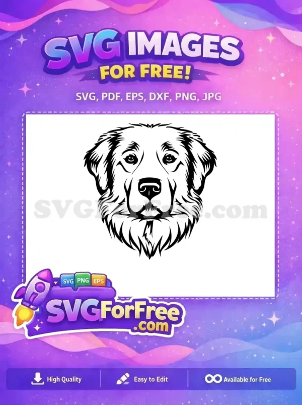 Free Shaggy Dog Head Free Loyal Canine Outline Vector Art Free SVG