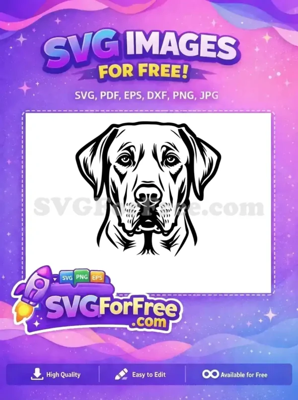 Free Black Outline Free Dog Face Vector Art Free SVG