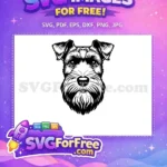 Free Black White Schnauzer Head Free Detailed Vector Dog Heads Free SVG - Instant Download