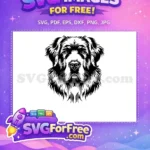 Free Shaggy Fur Free Noble Black White Dog Heads Vector Free SVG - Instant Download