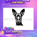 Free Elegant Black White Free Detailed Dog Head Vector Art Free SVG - Instant Download