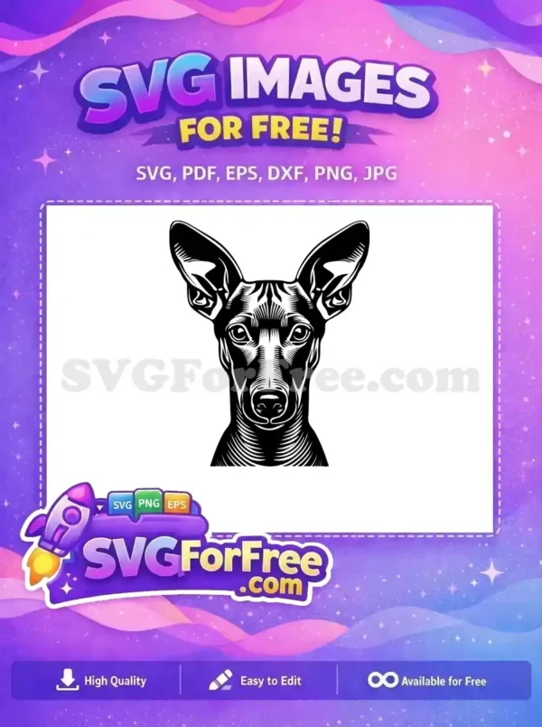 Free Minimalist Black White Free Alert Expression Dog Heads Vector Free SVG