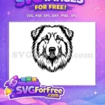 Free Black Shaggy Fur Free Majestic Canine Dog Heads Vector Free SVG - Instant Download