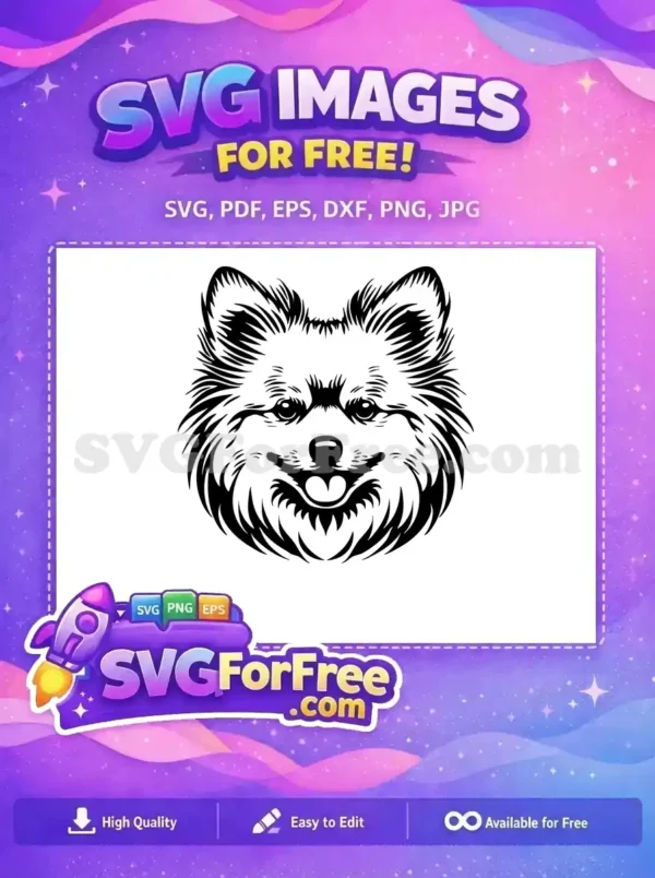 Free Fluffy Dog Free Happy Smiling Face Dog Heads Vector Free SVG