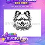 Free Happy Pomeranian Free Smiling Fluffy Pet Art Free SVG - Instant Download